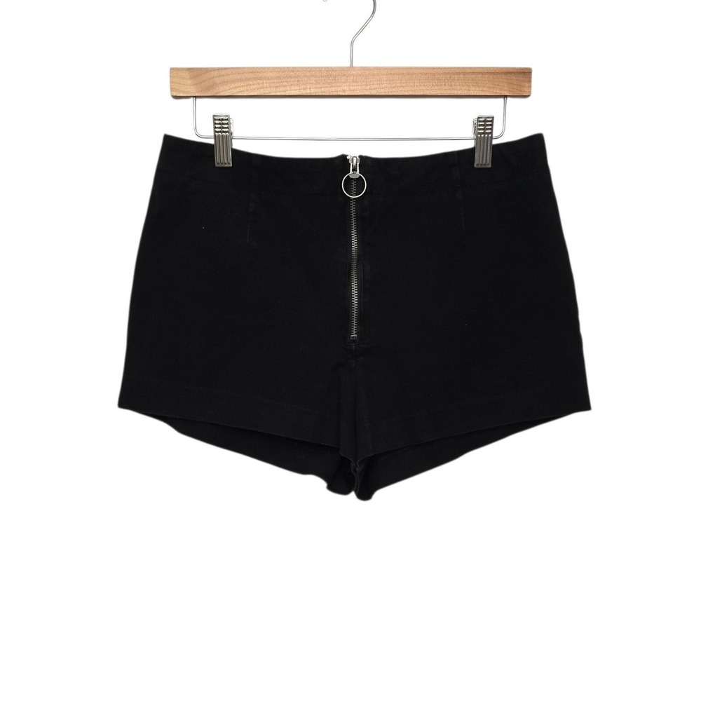 Maeve Anthropologie Black High Rise O-Ring Zipper Shorts Womens 10 Hot Pants